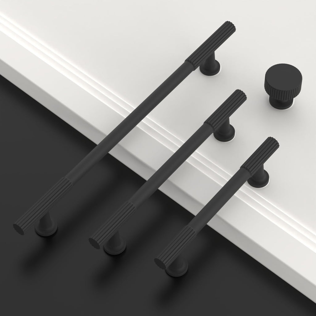 6 Pack 6.3 inch Matte Black Kitchen Cabinet Handles