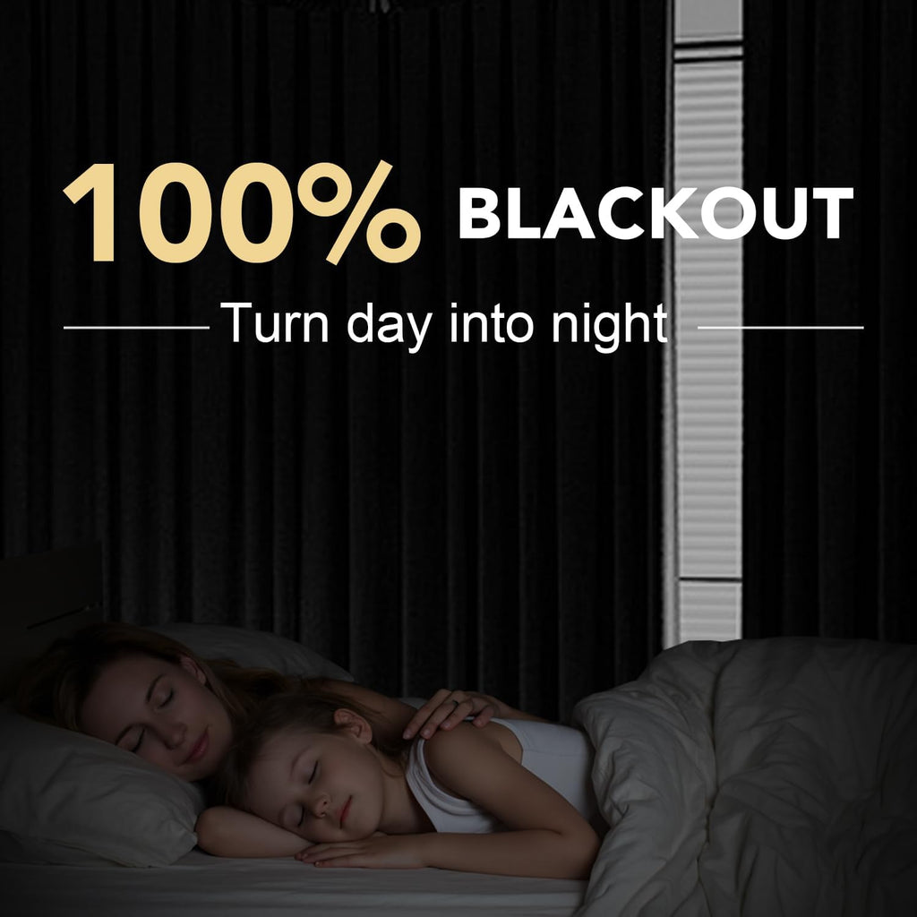 Linen 100% Blackout Curtains for Bedroom Light Blocking Curtains, Textured Curtains for Living Room 84 inch Grommet