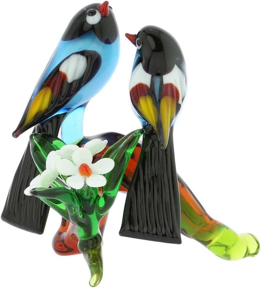 Birds on a Low Branch - Blue