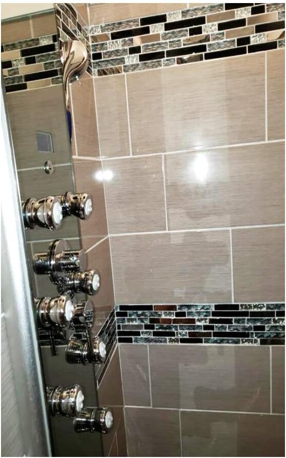 Glass Metal Art Mosaic Silk Black Crystal Glass Chrome Silver Steel Accent Wall Border Kitchen Bath Backsplash Tile