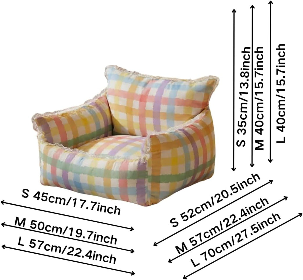 Cat Sofa Bed, Dog Beds for Small Dogs, Cut Pet Couch Bed for Indoor Cats Puppy Kitten (M)