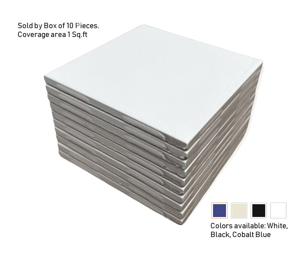 4.25x4.25 Inch Glossy White Ceramic Wall Tile by - Box of 10 Pieces (1 Sq Ft) for Classic Kitchen Backsplash