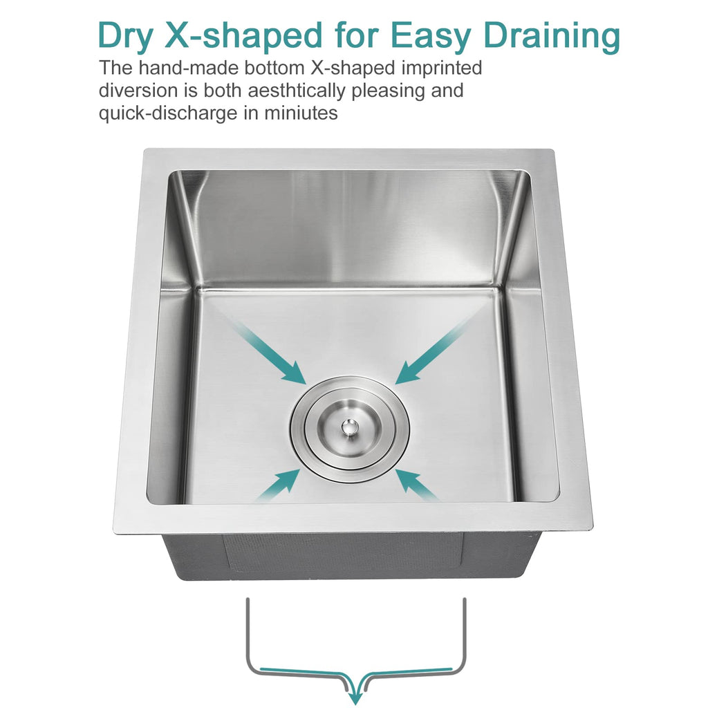 Small Drop in - 15"×15" Single Bowl Undermount Sink