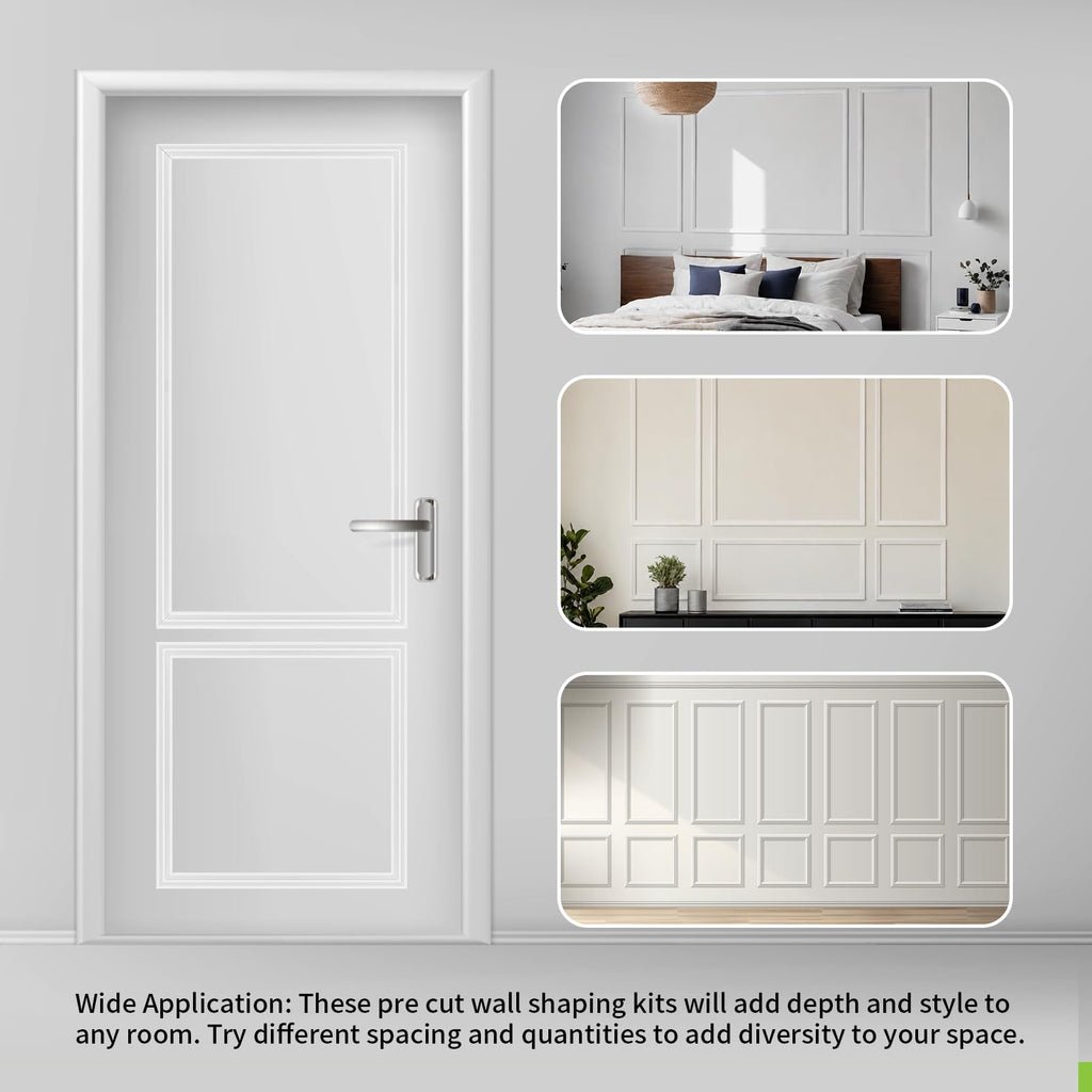 6 Set Peel and Stick Wall Molding Kit (24x60in)