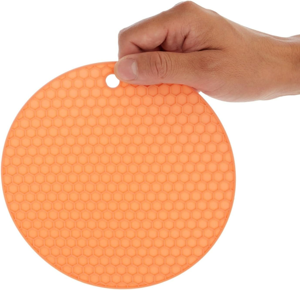 Round Silicone Trivets - 600°F Heat Resistant & Oven Safe Silicone Trivet Mat - Dishwasher Safe Countertop Mat - Set - Set of 6