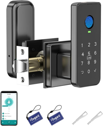 Smart Fingerprint Door Lock, 5-in-1 Fingerprint Door Knob, Black