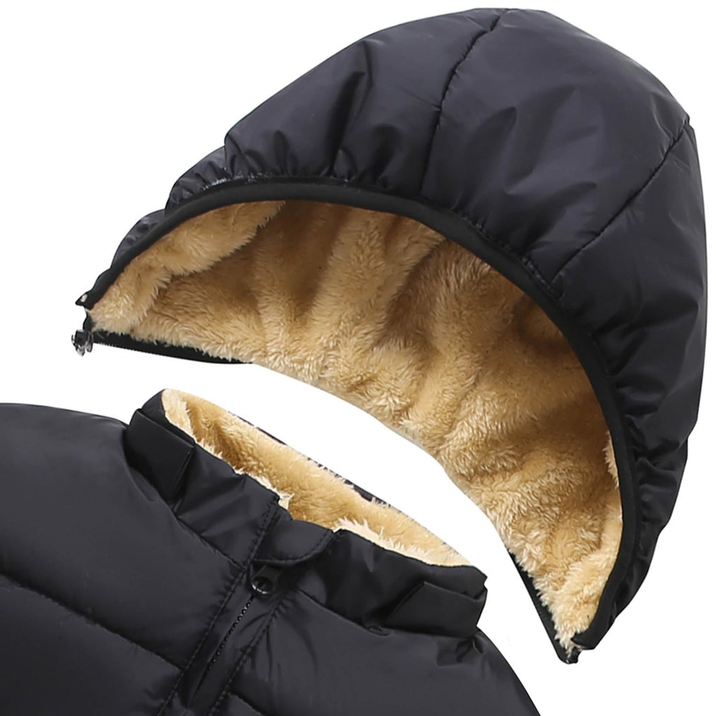 Toddler Winter Puffer Vest Fleece Sleeveless Jacket Hooded Down Outwear Coat for Baby Boys Girls Black 110
