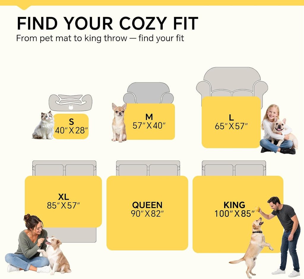 Waterproof Pet Blanket, Liquid Pee Proof Dog Blanket for Sofa Bed Couch, Reversible Sherpa Fleece Furniture Protector