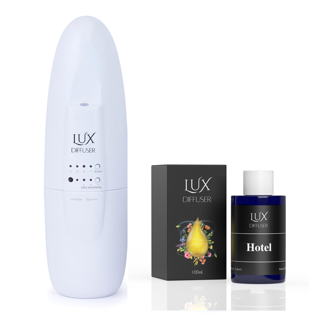 Lux Waterless Plug-in Diffuser with Hotel Scent Bottle, Up to 500 Sq Ft