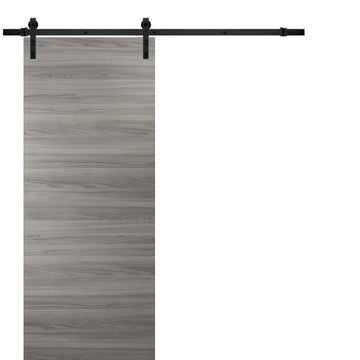 Sliding Barn Door 32 x 84 in with Hardware | Planum 0010 Ginger Ash | 6.6FT Rail Hangers Stops Steel Set | Modern