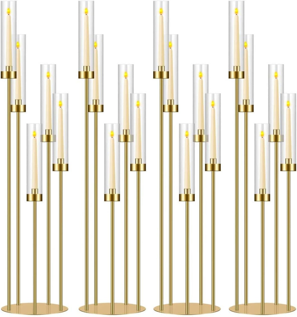 42.5in Gold Candle Holders for Table Centerpiece Candelabra Candlestick Holders Decor Wedding Centerpiece Table