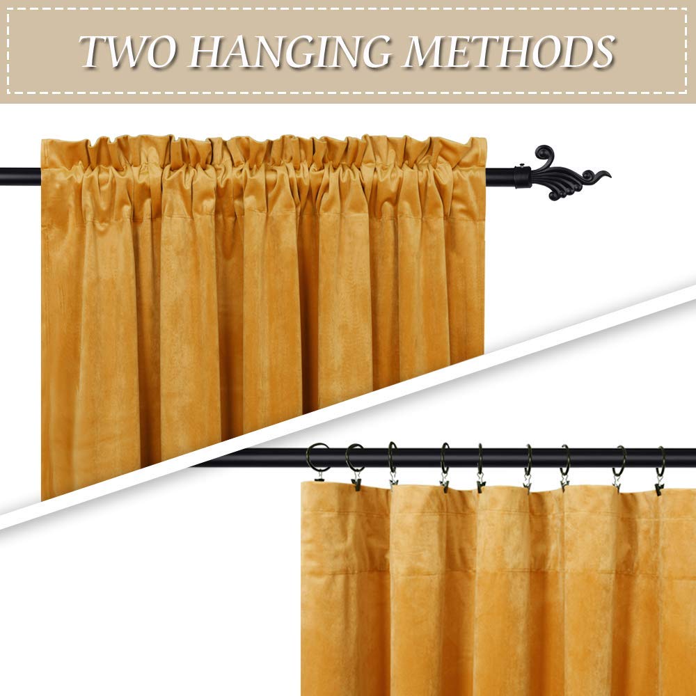 Gold Velvet Curtains 84 inches Bedroom