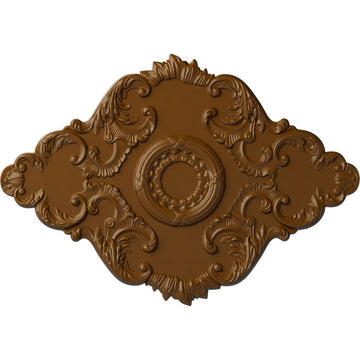 Hand-Painted Smokey Topaz 37" W x 26" H x 1 3/8" P Piedmont Ceiling Medallion