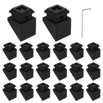30 Pcs Stair Slant Shoes for 1/2" Square Baluster, Black