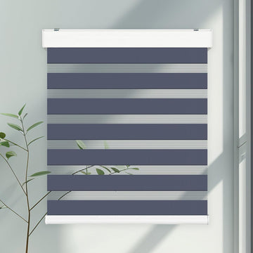 Custom Cordless Light Filtering Zebra Blinds [Morning, Blue_Jean, W 20-90 x H 10-78 inch] Windows Sheer Shades for