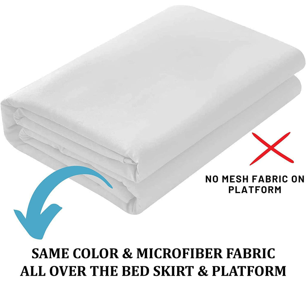 Twin Ruffled Bed Skirt, Split Corners, 16" Drop, White