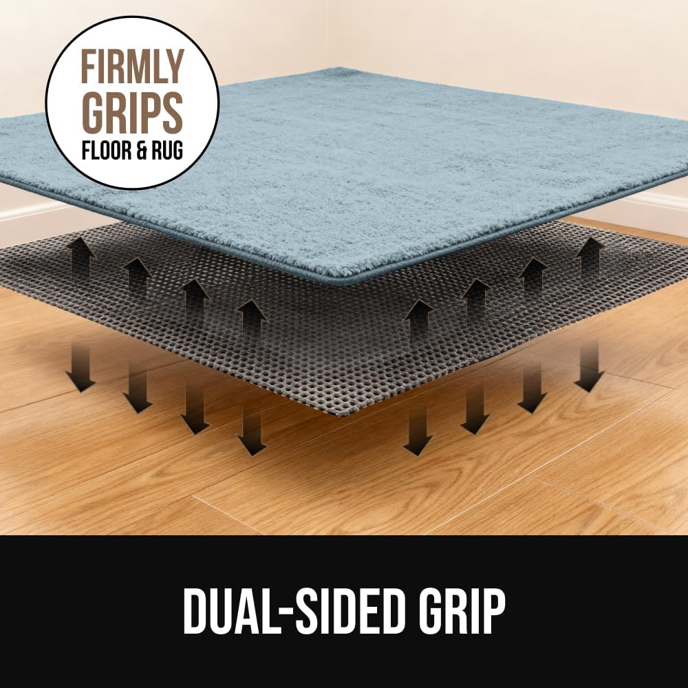 Premium Dual Sided Thick 8x10 Rug Gripper Pad for Hardwood Floors, Breathable Slip Resistant Pad Grips Under Carpet - Set of 80