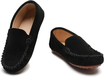 Toddler Little Kid Boys Girls Soft Suede Leather Slip On Flat Boat Dress Shoes Wedding Church Oxford Shoes Loafers