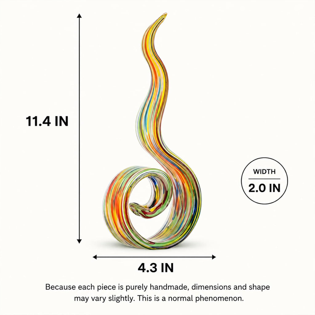 Hand Blown Glass Sculptures 11.4 in H Abstract Art s Murano-Style Home Decor Coffee Tables TV Stands