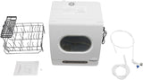 Countertop Dishwasher, 5 Washing Programs Portable Dishwasher, 360°Rotation Flushing Wash Fruit Machine