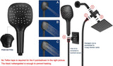 Shower Head with Hose, High Pressure Stainless Steel Rain Shower and 3 Settings Handheld Spray Combo with Push Button