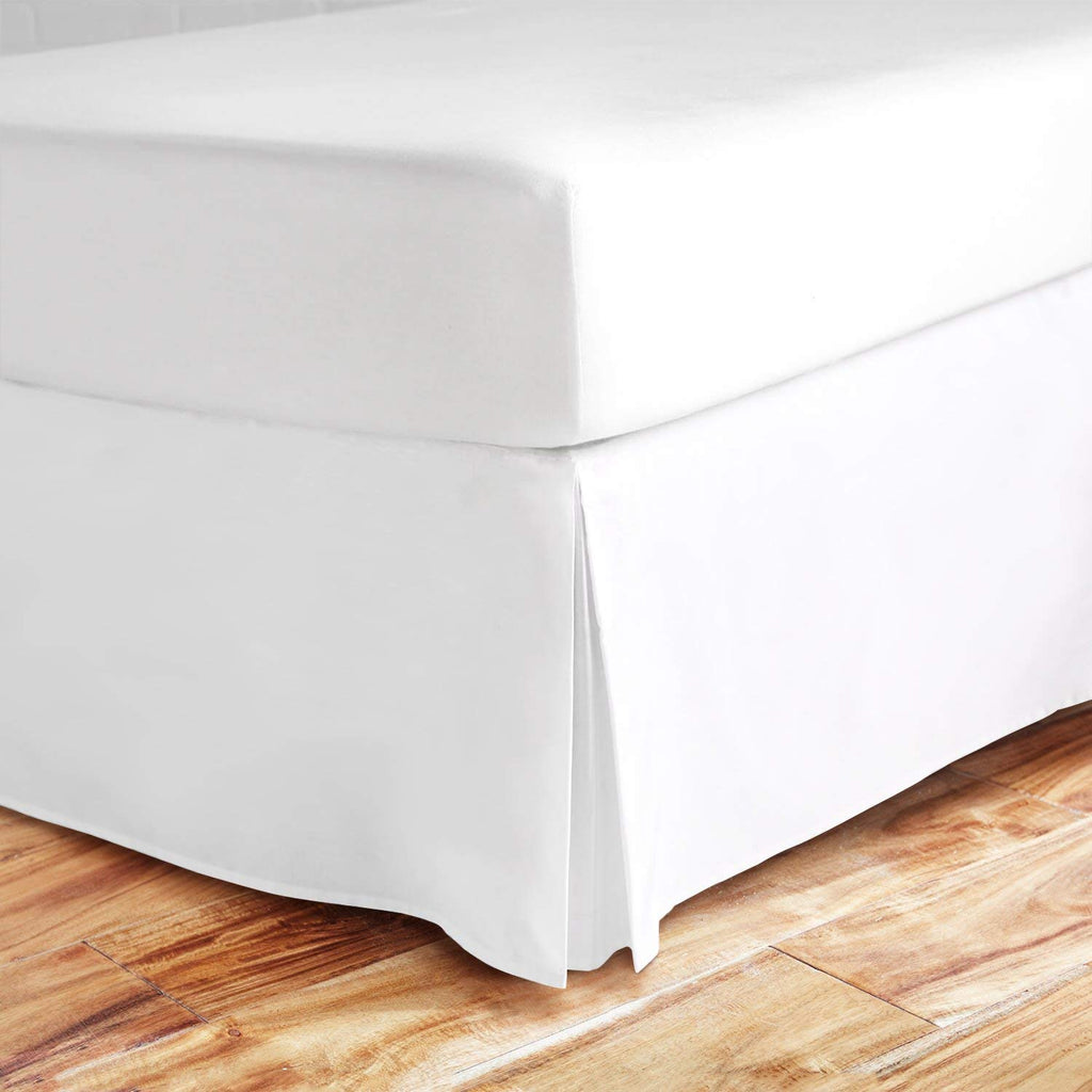 Beddings Split Corner Bed Skirt 18 Inch Drop 100% Natural Cotton Wrinkle and Fade Resistant