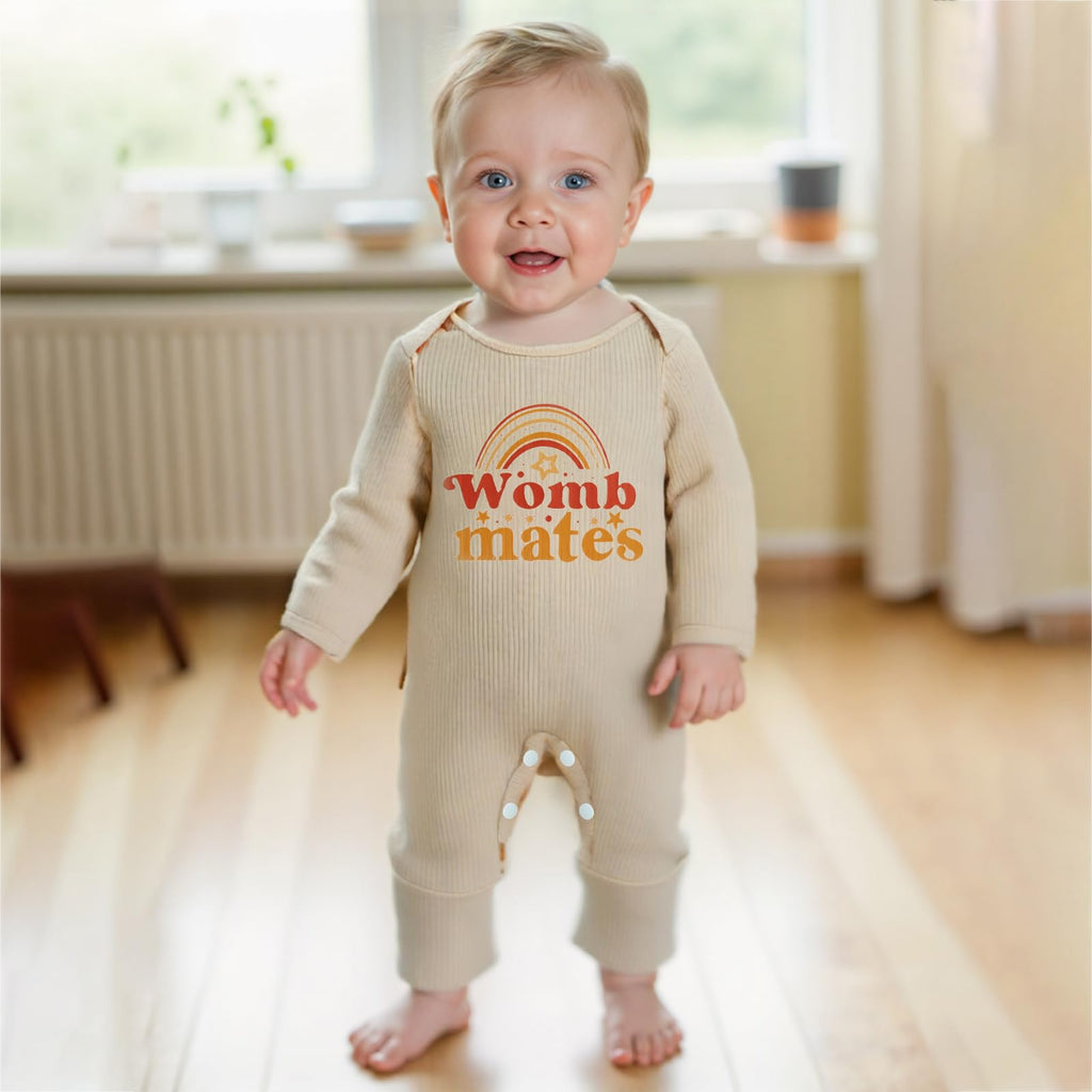 Newborn Baby Boy Girl Twins Matching Outfits Womb Mates Romper