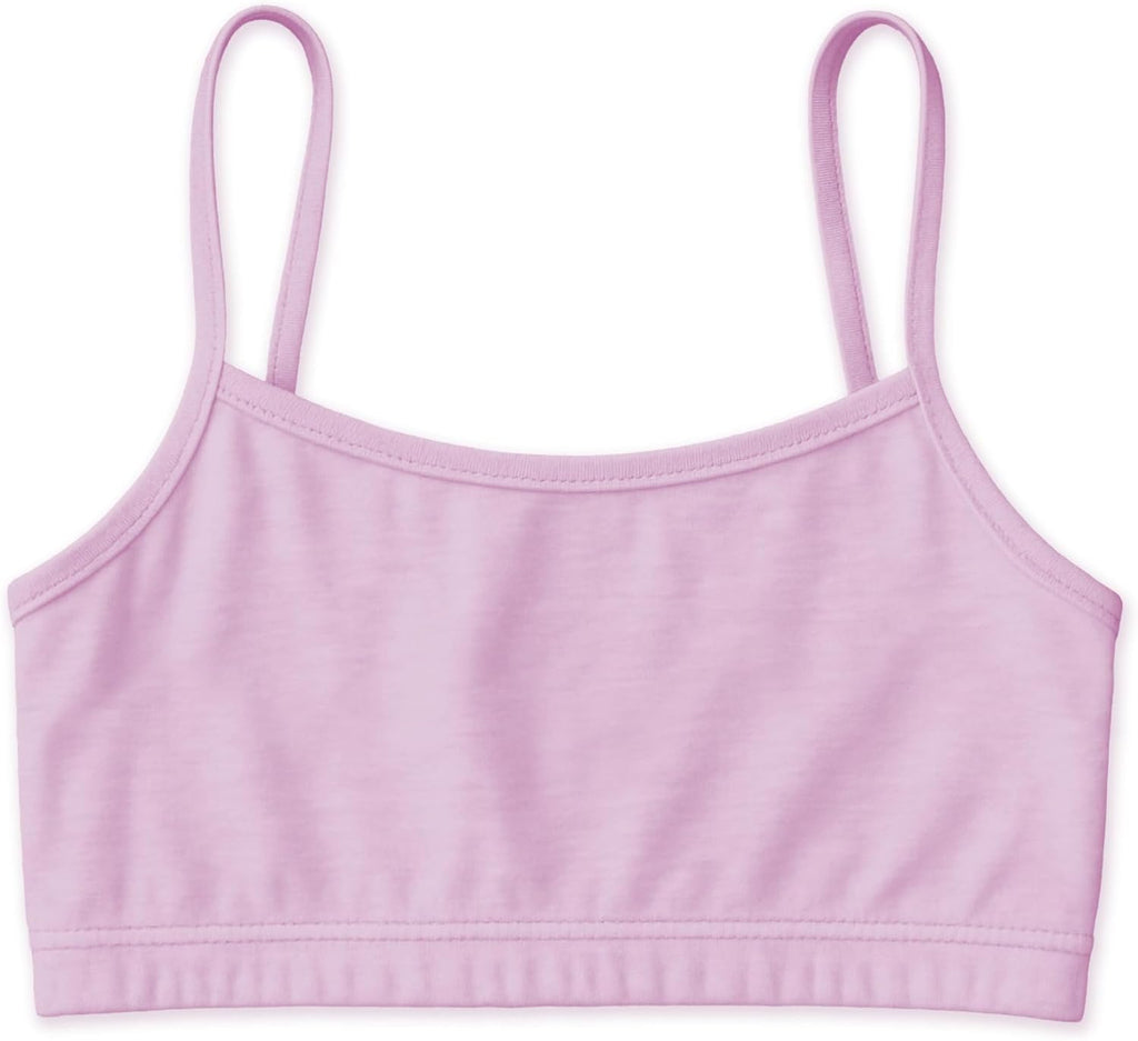 Girls Cotton Stretch Cropped Cami Training Bra | Starter Sports Bra | Girls Bralettes | Multi Packs & Colors