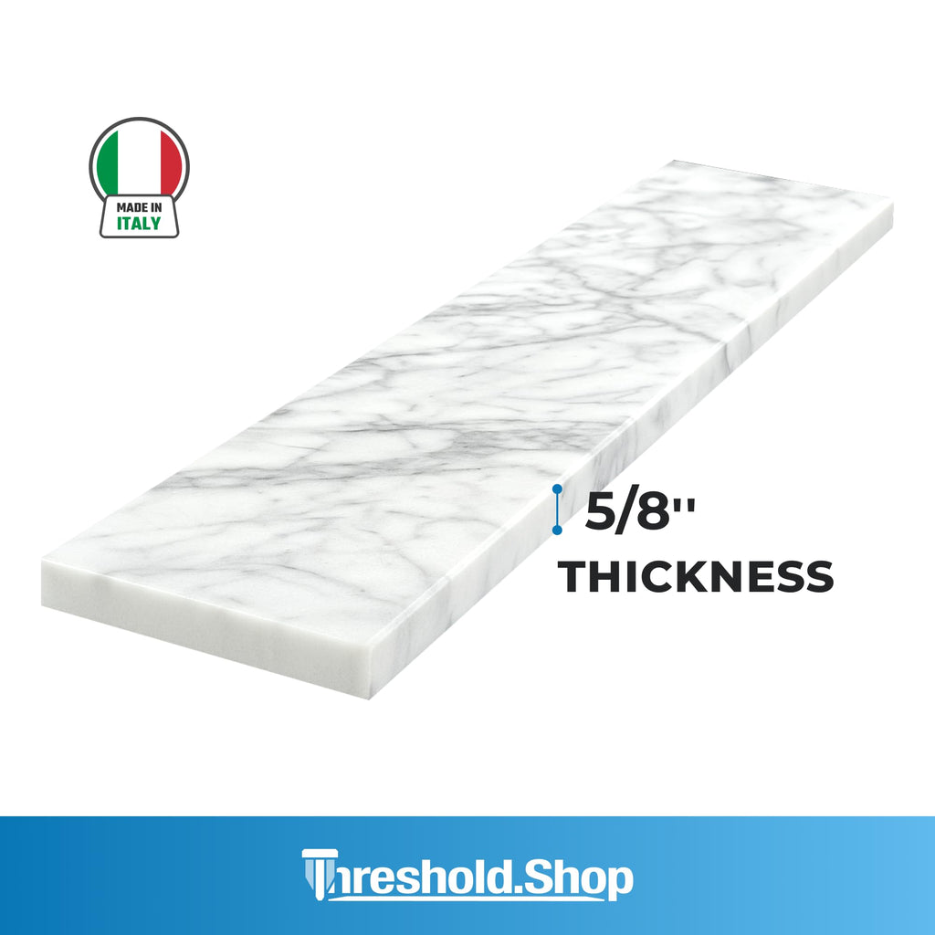 Custom Italian Carrara Marble Shower Curb, Backsplash & Sill