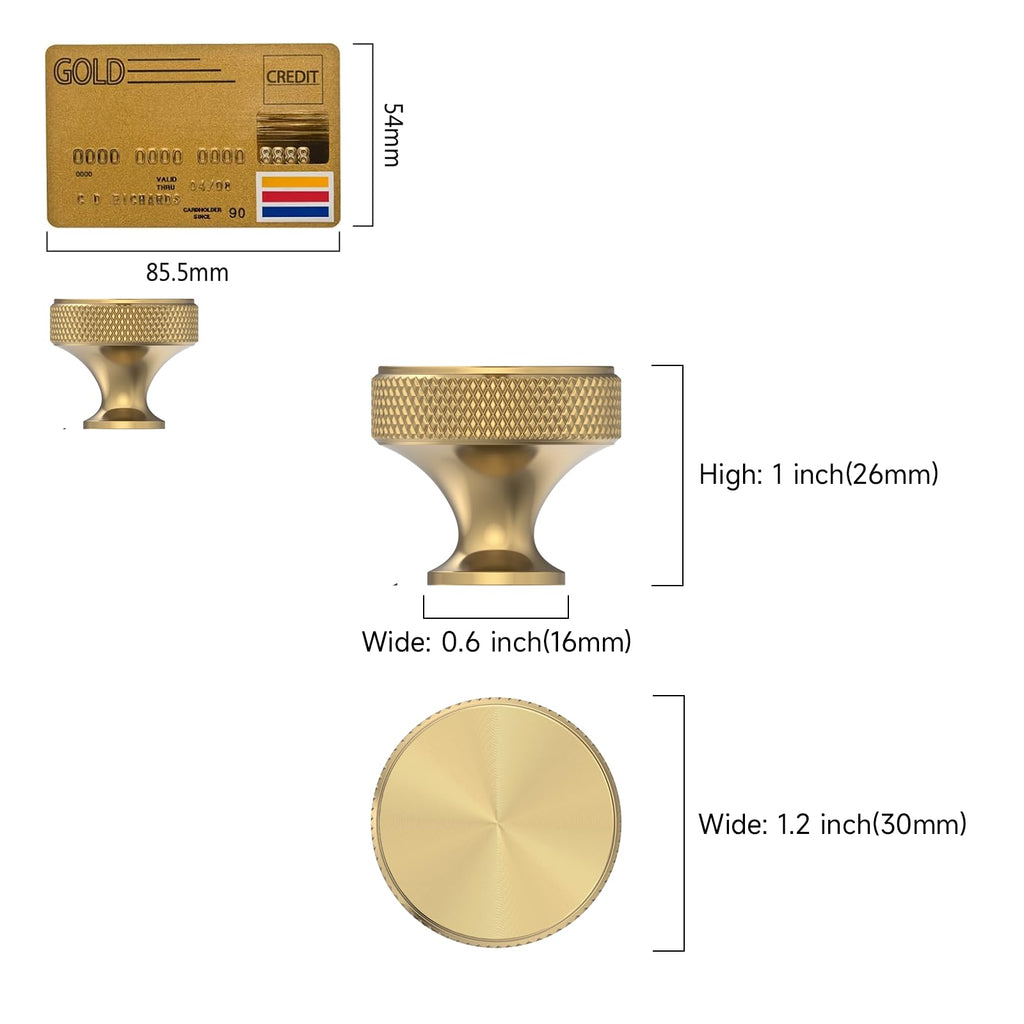10 Pack Champagne Bronze Knurled Cabinet Knobs Kitchen Cabinet Handles for Drawer, Cupboard and Wardrobe