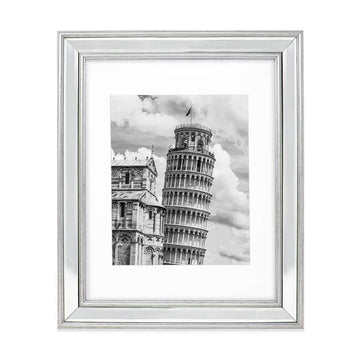 Jacobs 11x14 (Matted 8x10) Silver Beveled Mirror Picture Frame