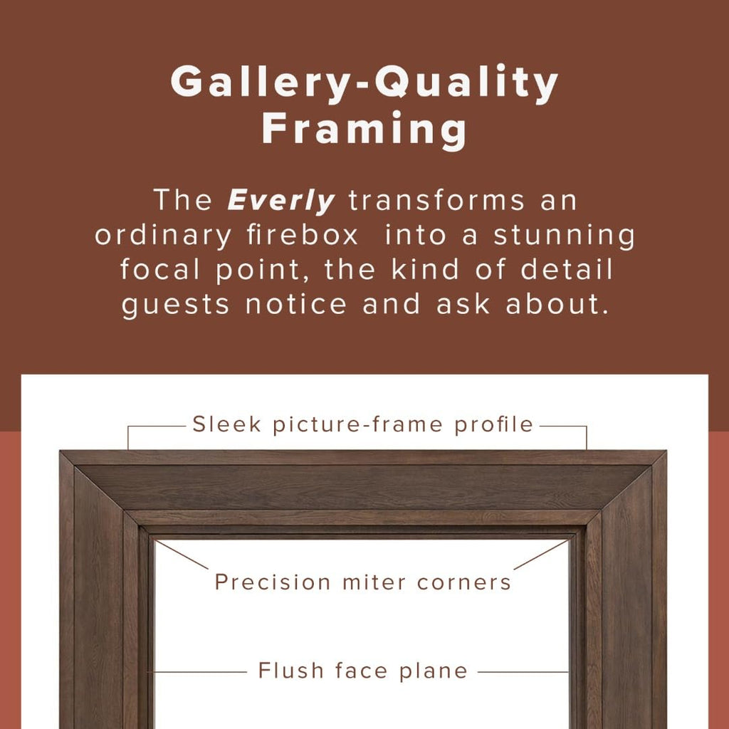 Everly Wood Fireplace Mantel Surround Kit in Whitewash | 56" x 42" Opening | 80" x 54" Overall | Modern Picture Frame