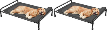 Elevated Dog Bed for Large Dogs, Cooling Raised Pet Cot with Bolster, Breathable Outdoor Couch Bed, 44.5" x 31"