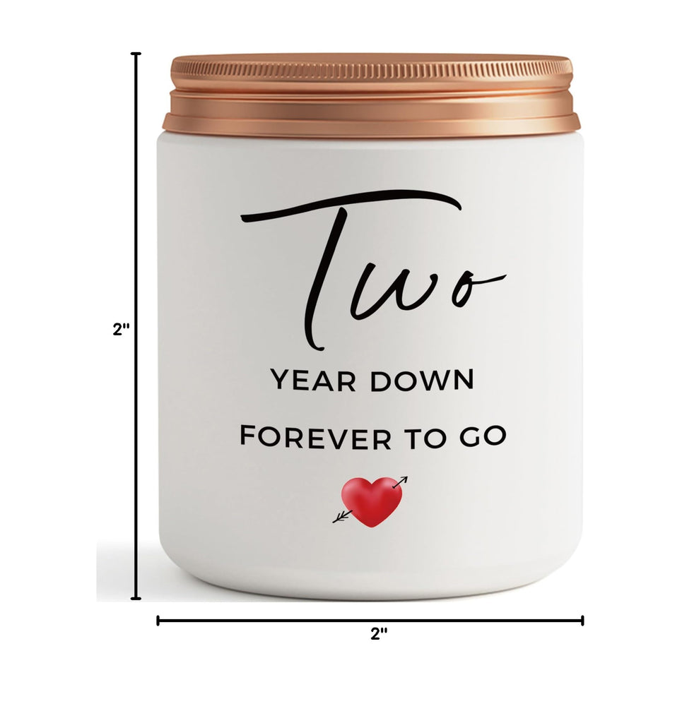 2 Year, 2nd, Two Year, Second Anniversary Candles Gifts for Him Her Couple- Best Happy Cotton Girlfriend Boyfriend
