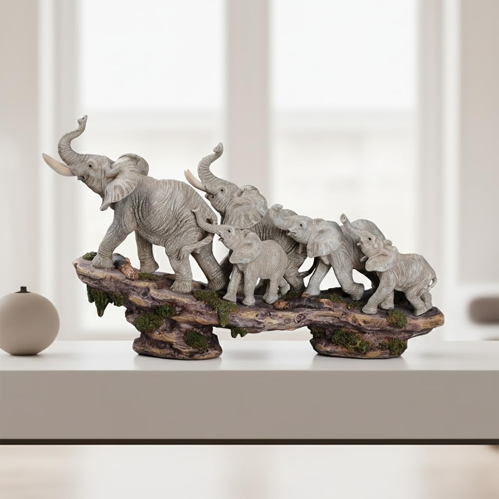 14 Inch Elephant Statue, African Family Figurine