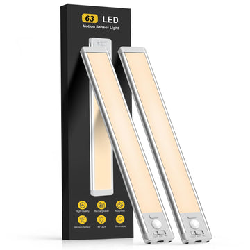 14.7inch Under Cabinet Lighting, 2 Pack Rechargeable Motion Sensor Light Indoor, 5 Levels Dimmable Magnetic Closet
