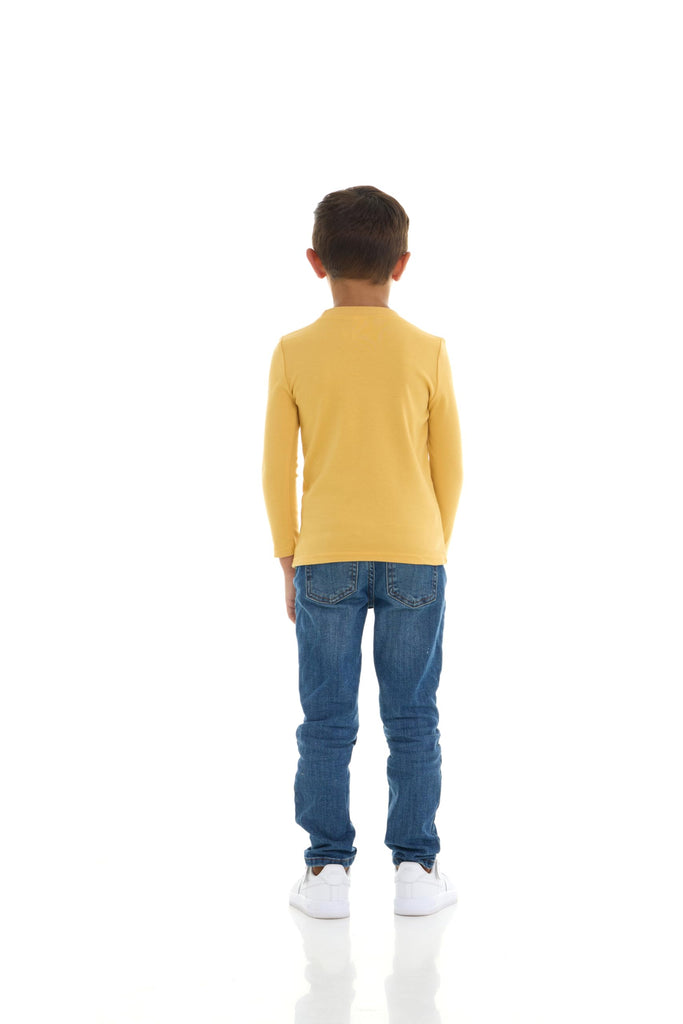 Pack Toddler Boys' Solid Long Sleeve Tees- Five Timeless Cotton Blend Crewnecks in Rich, Modern Colors
