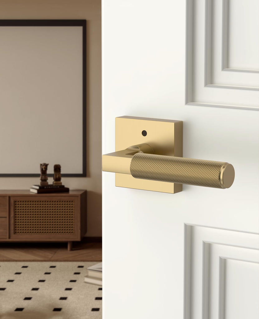 6 Pack Champagne Bronze Privacy Interior Door Handles