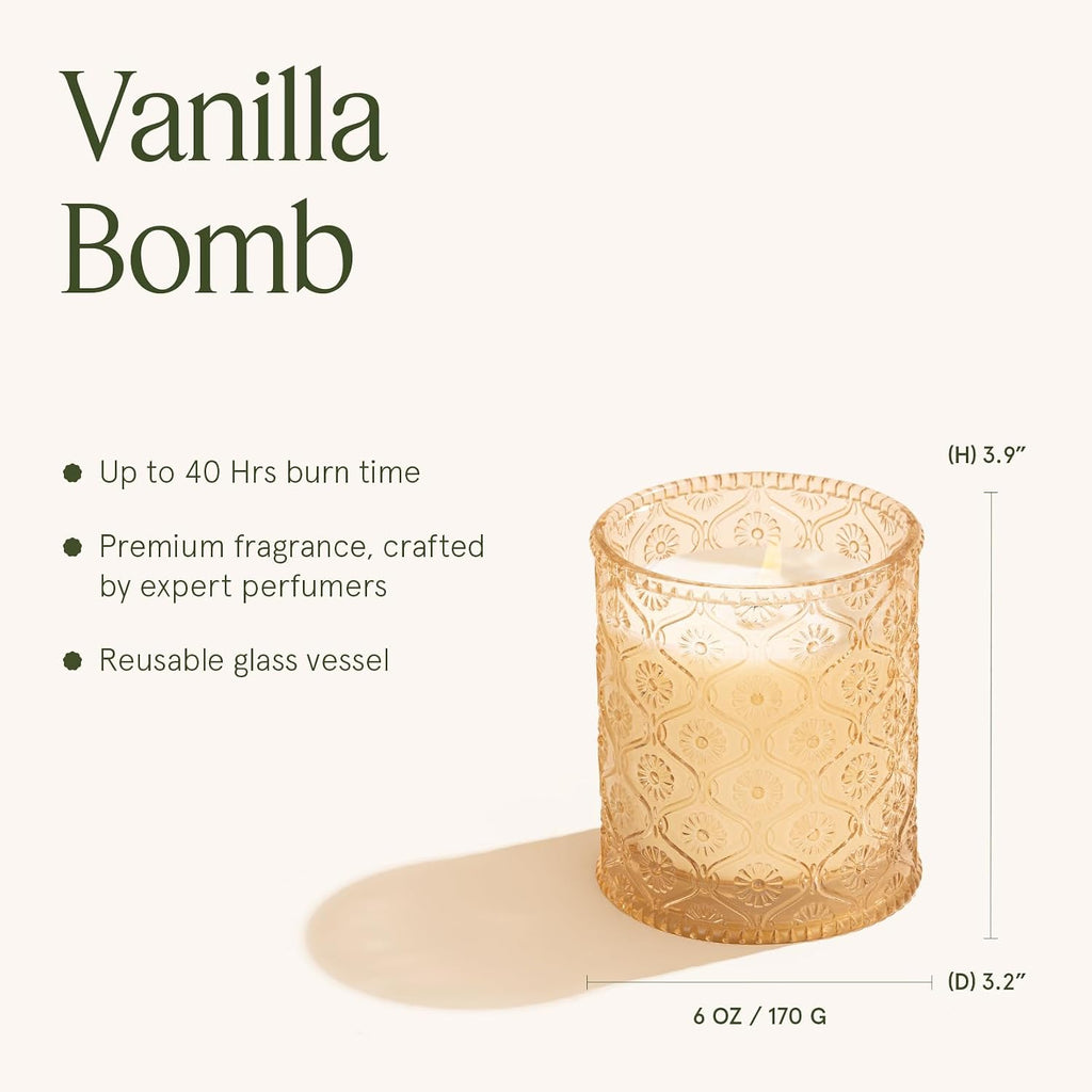 Vanilla Zest Scented Candles, Natural Soy, 40 Hrs - Set of 6