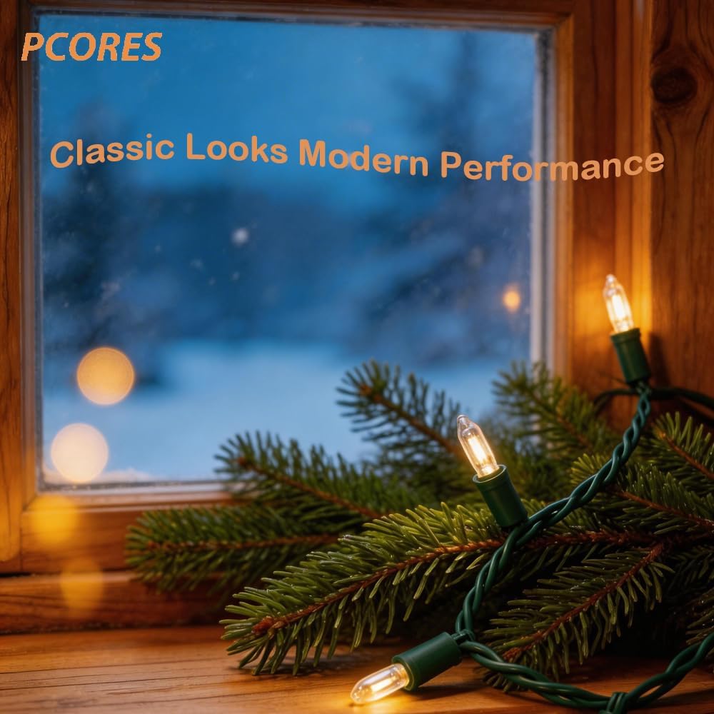 Clear Christmas String Lights 52ft 200 LED Warm White Outdoor String Lights