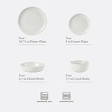 Menlo Park 16-Piece Pottery Clay Stoneware Dinnerware Set