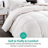 Fluffy Down Feather Fibers Comforter King, Organic Cotton Cover Down Feather Fibers Duvet Insert for