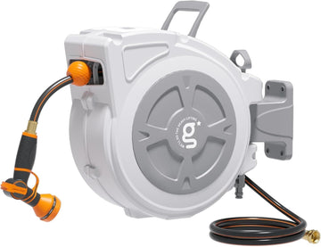 Retractable Hose Reel 1/2" x 65 ft Wall Mount Auto Rewind | Garden Hose Reel Heavy Duty,Any Length Lock,Auto Rewind