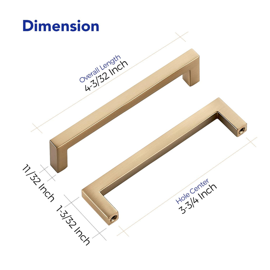 Champagne Bronze Cabinet Handles Drawer Pulls 3-3/4 Inch CC 20 Pack