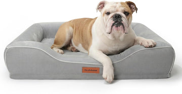 Orthopedic Dog Bed with Cooling Gel Foam & Washable Cover, Grey