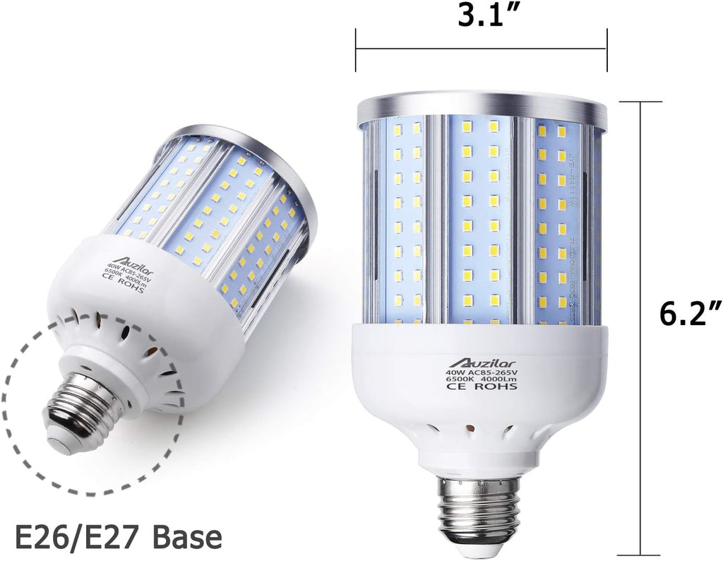 40W LED Corn Light Bulb Corn Lamp (280W Equivalent 6500K) Cool Daylight White Corn LED Bulb E26/E27 Medium Base
