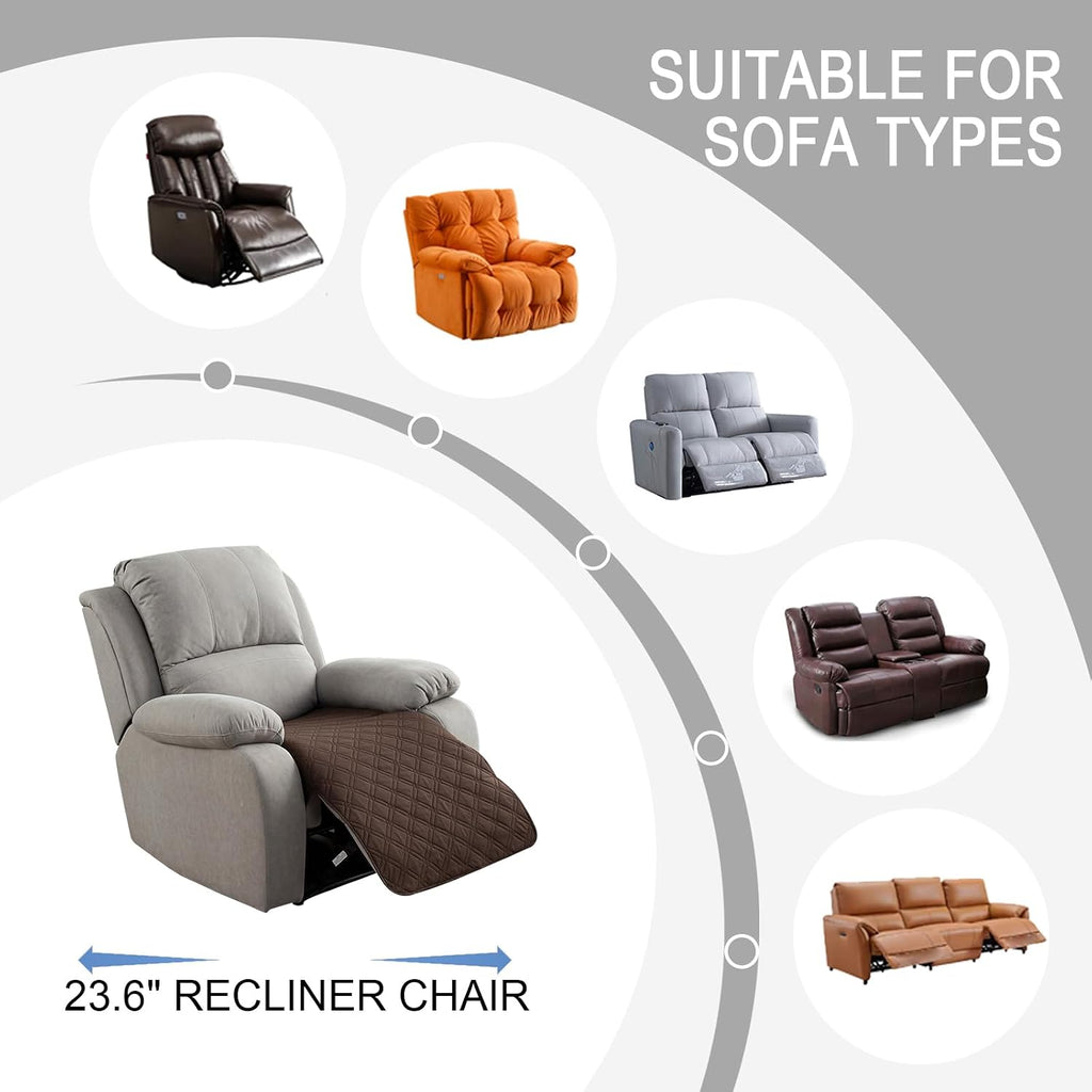 100% Waterproof Recliner Chair Covers, Non-Slip Furniture Protector