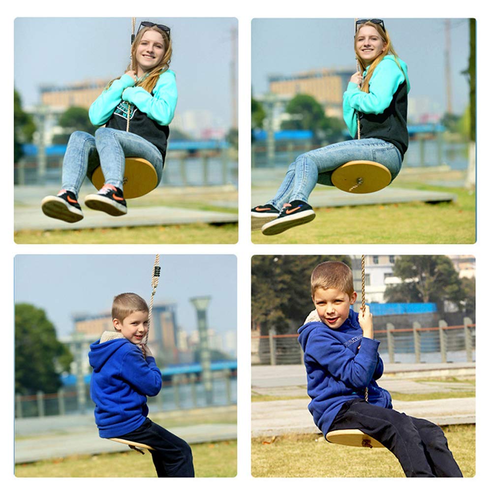 Wood Round Swing Outdoor Disc Tree Swing Outdoors High Strength Load-Bearing Wooden disc Swing Round Swing Swing Seat