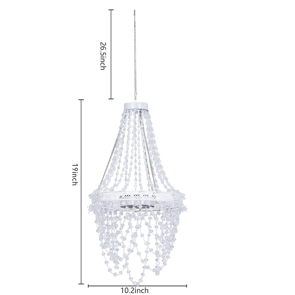 Solar Hanging Crystal Chandelier Outdoor Decorative Garden Light