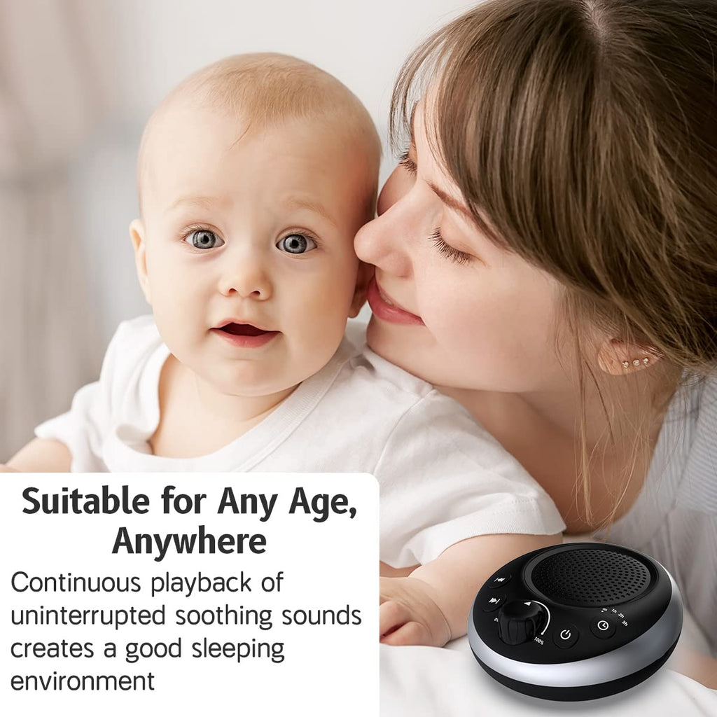 Rechargeable Portable Brown Noise Machine 2000mAH Large Battery Sound White Noise Machine 30 Sounds for Baby Kids Adults